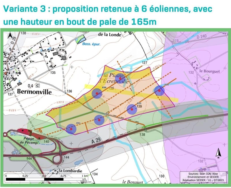 variante d'implantation 3 par éolien